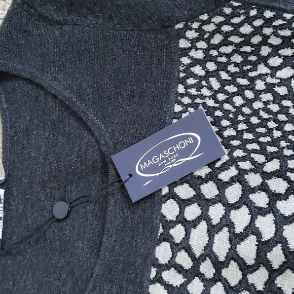 NWT Magaschoni Dress XS Sweater Slip-on Short Wool Crew Neck Short Sleeve Office - Picture 14 of 14